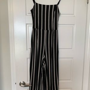Black and White Striped Jumpsuit